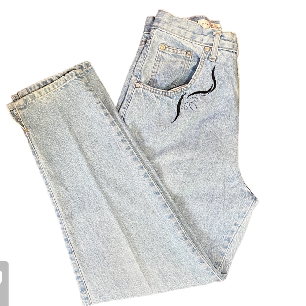 Womens Vintage JJ embroidery jeans blue Jessie Jeanswear Size 12 W27 Inseam 28